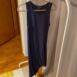 Express Asymmetrical Striped Midi Tank Dress, M